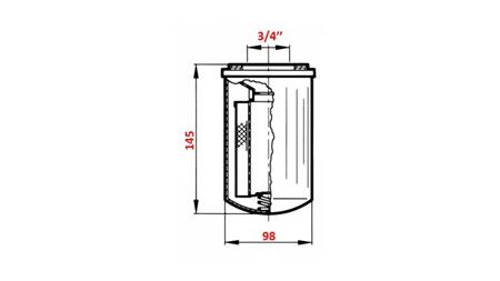 INSERT FOR SUCTION FILTER 3/4 - 90u SHORT