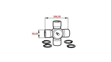 CROSS F-30,18X106,30 POUR ECO CARDAN 970mm 70-110HP AVEC LAMELLE