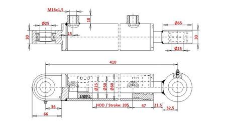 CYLINDRE DE DIRECTION HYDRAULIQUE ZETOR 7245