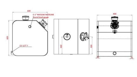 REZERVOR METALIC SUPERIOR 250 Lit 600x600x800mm