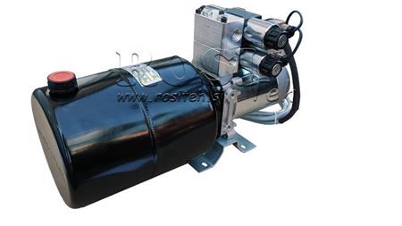 MINI HYDRAULISK AGGREGAT 12V DC - 1.6kW = 2.1cc - 8 lit - 2x bidirektionel samling (metal)