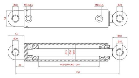 CYLINDRE DE DIRECTION HYDRAULIQUE FIAT-NEW HOLLAND OEM-5189895
