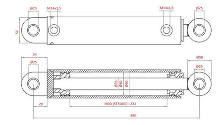 HIDRAVLIČNI VOLANSKI CILINDER FIAT-NEW HOLLAND OEM-5189887, 5165140, 5190908