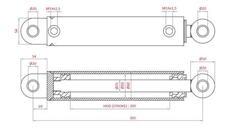 Cilindru de direcție hidraulic FIAT-NEW HOLLAND OEM-87302890