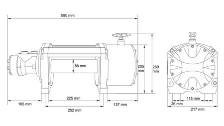 WINCH HIDRAULIC DWHI 20000 HD - 9072 kg