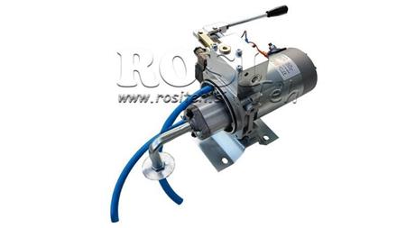 AGGREGAT HYDRAULIQUE MINI 24V CC - 2.2kW = 2.1cc - 8 lit - assemblage à direction unique AVEC POMPE MANUELLE