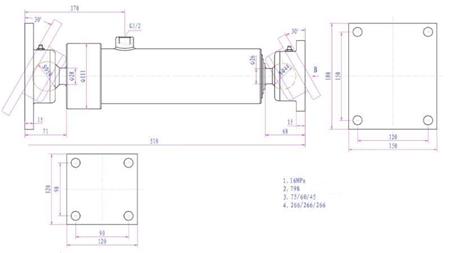 TELESCOPIC CYLINDER 3 EXTENSIONS 805MM K3B-5T