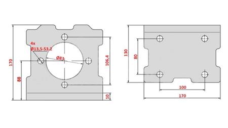 ANGLE MOUNT HYDROMOTOR MP MR MS eco
