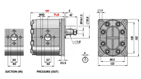 HYDRAULIC PUMP GR.3 39 CC RIGHT - FLANGE