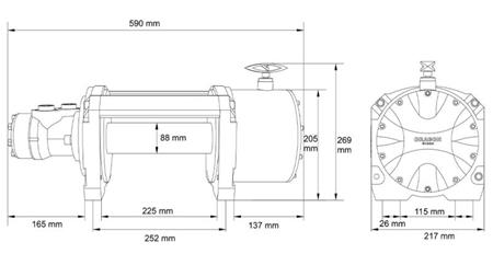 WINCH HIDRAULIC DWHI 16000 HD - 7257 kg