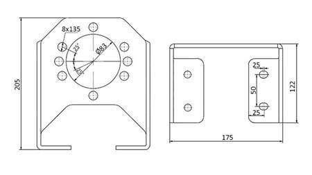 ANGLE BRACKET FOR HYDROMOTOR MP MR MS