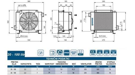 REFROIDISSEUR D'HUILE DC 12V HY01802 20-100 LIT