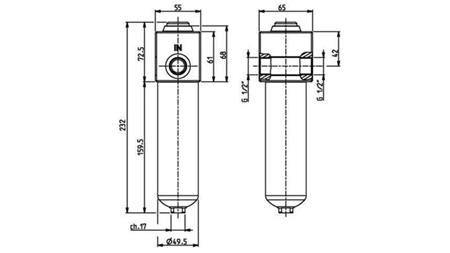 FILTRU DE PRESIUNE HIDRAULIC IKRON 1/2 - 10u - 45LIT - 250bar