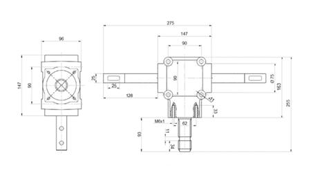 ANGLE REDUCER DOUBLE AXLE 1: 1.14 (27HP-20kW)