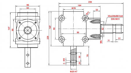ROTAȚIE UNGHIULARĂ L-155J 1: 1.14 (16CP-12KW)