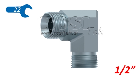 HIDRAVLIČNI KOLENO 90°  BSP KRATKO MOŠKI-MOŠKI 1/2