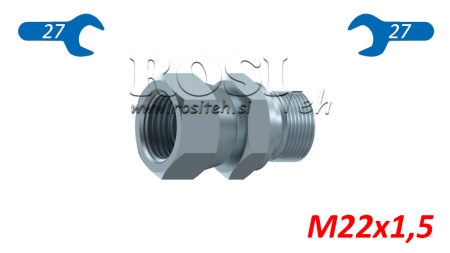 CONECTOR HIDRAULIC DUBLU CU NUT ROTATIV M22X1,5