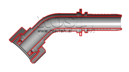 CONEXIUNE HIDRAULICĂ DKOL 15 L CU COT FEMELĂ 45 DN12-M22X1,5