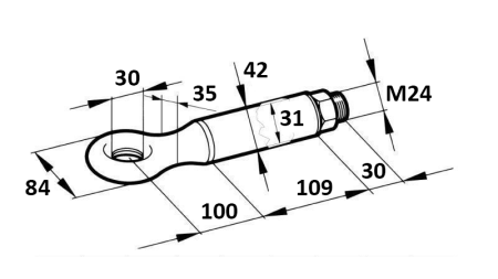 ROTATING TOWING HOOK Φ30 2.500/400KG