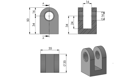 FORKS FOR CYLINDER 35MM - FI16
