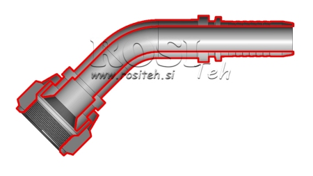 CONEXIUNE HIDRAULICĂ DKJ JIC74° COLȚ FEMELĂ 45° DN25-1 5/16-12