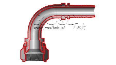 CONEXIUNE HIDRAULICĂ DKJ JIC74° COLȚ FEMELĂ 90° DN10-3/4-16