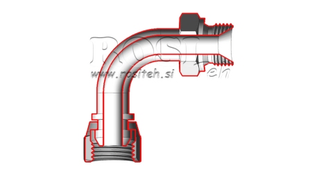 HIDRAVLIČNI KOLENO 90°  BSP MOŠKI-ŽENSKI M18x1,5