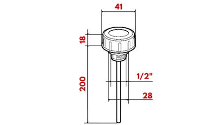 BOUCHON DE REMPLISSAGE 1/2 AVEC TIGE DE NIVEAU ET VENTILATION