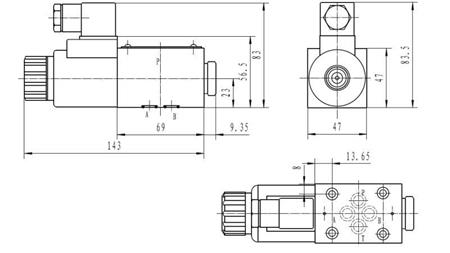CETOP 3_1 DIMENSIUNI COIL 3B