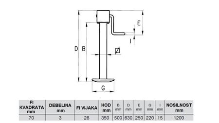 SUPORT FILET PICIOR 350MM - 1200KG