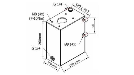 RESERVOIR 3L TIL HÅNDPUMPE - dimensioner