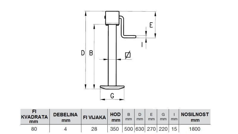 SUPORT FILET PICIOR 350MM - 1800KG