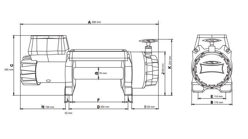 WINCH ELECTRIC 12 V DWH 15000 HD - 6803 kg