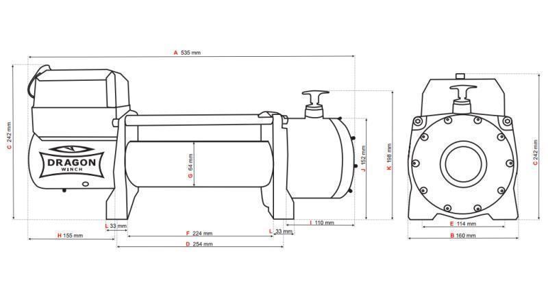 WINCH ELECTRIC 24 V DWM 13000 HD - 5897 kg