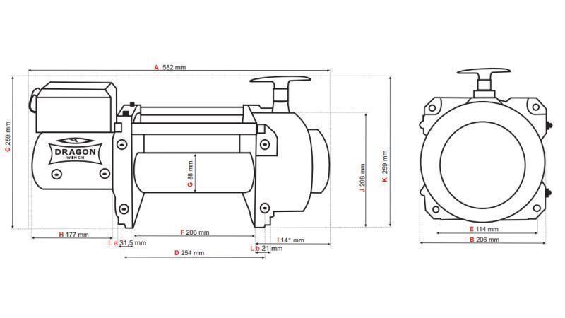 WINCH ELECTRIC 24 V DWT 18000 HD - 8165 kg