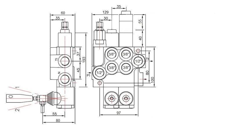 HYDRAULIC VALVE 2xP40 FLOATING