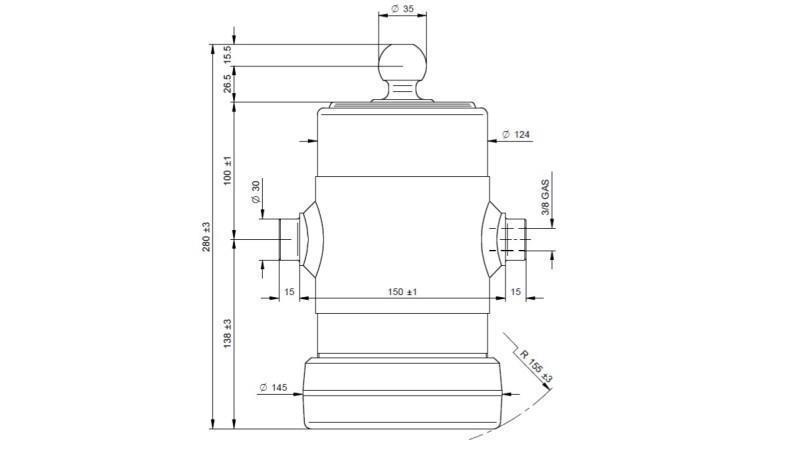 TELESCOPIC CYLINDER UNIMOG 5 STAGES 750mm x124
