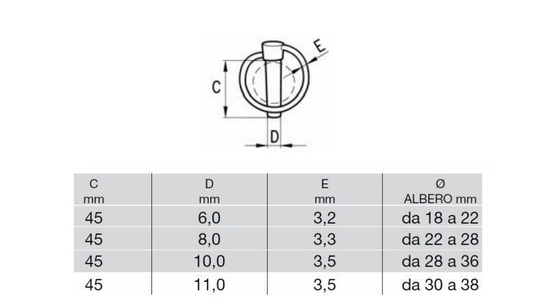 SIKKERHEDSRUND KLIP 11 mm (6 STK) - dimensioner